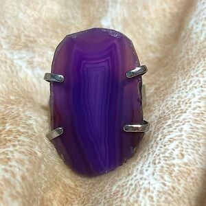 Silver with Purple GemStone Ring